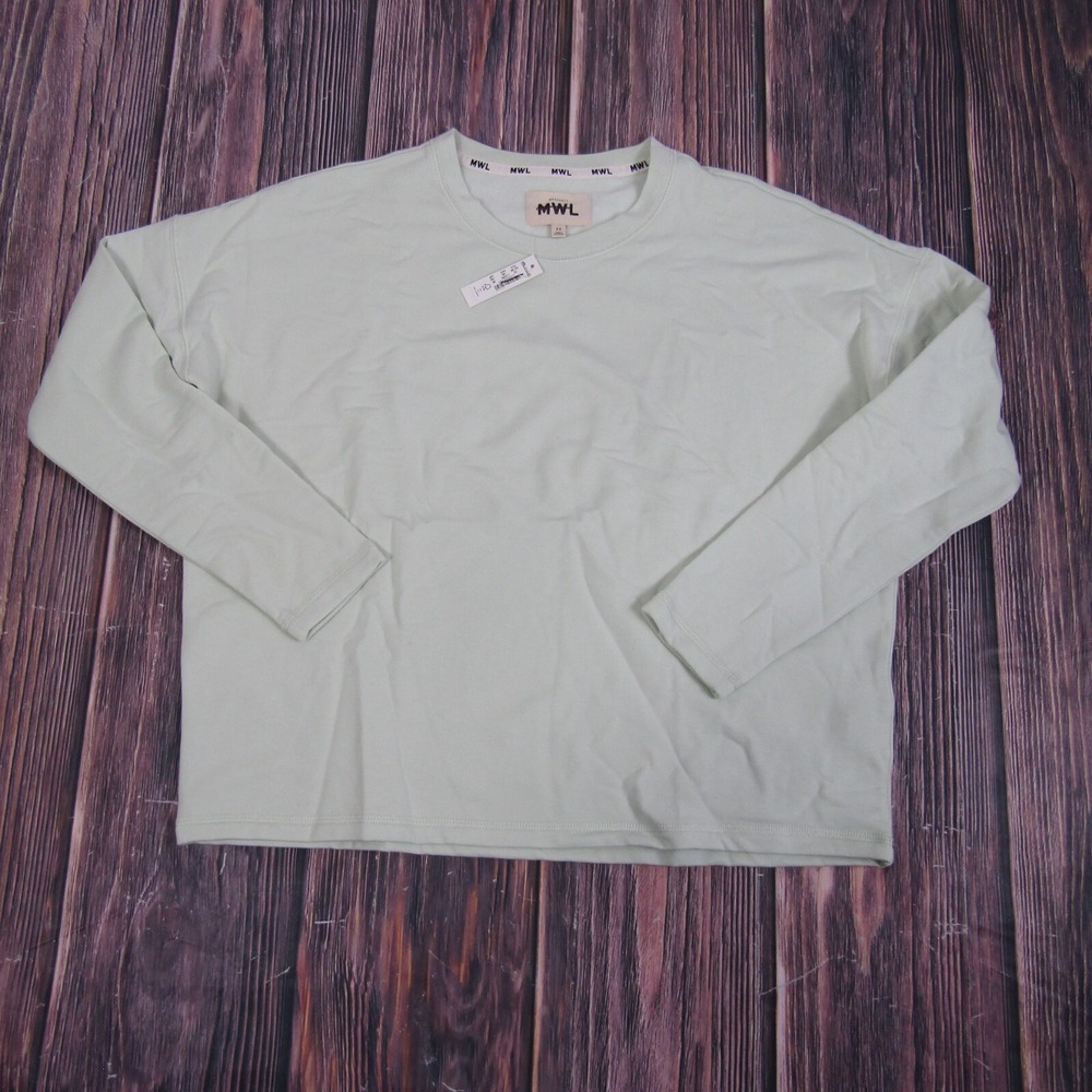 Madewell NEW NWT Womens XS Mint Green Superbrushed Easygoing Sweatshirt Crewneck
